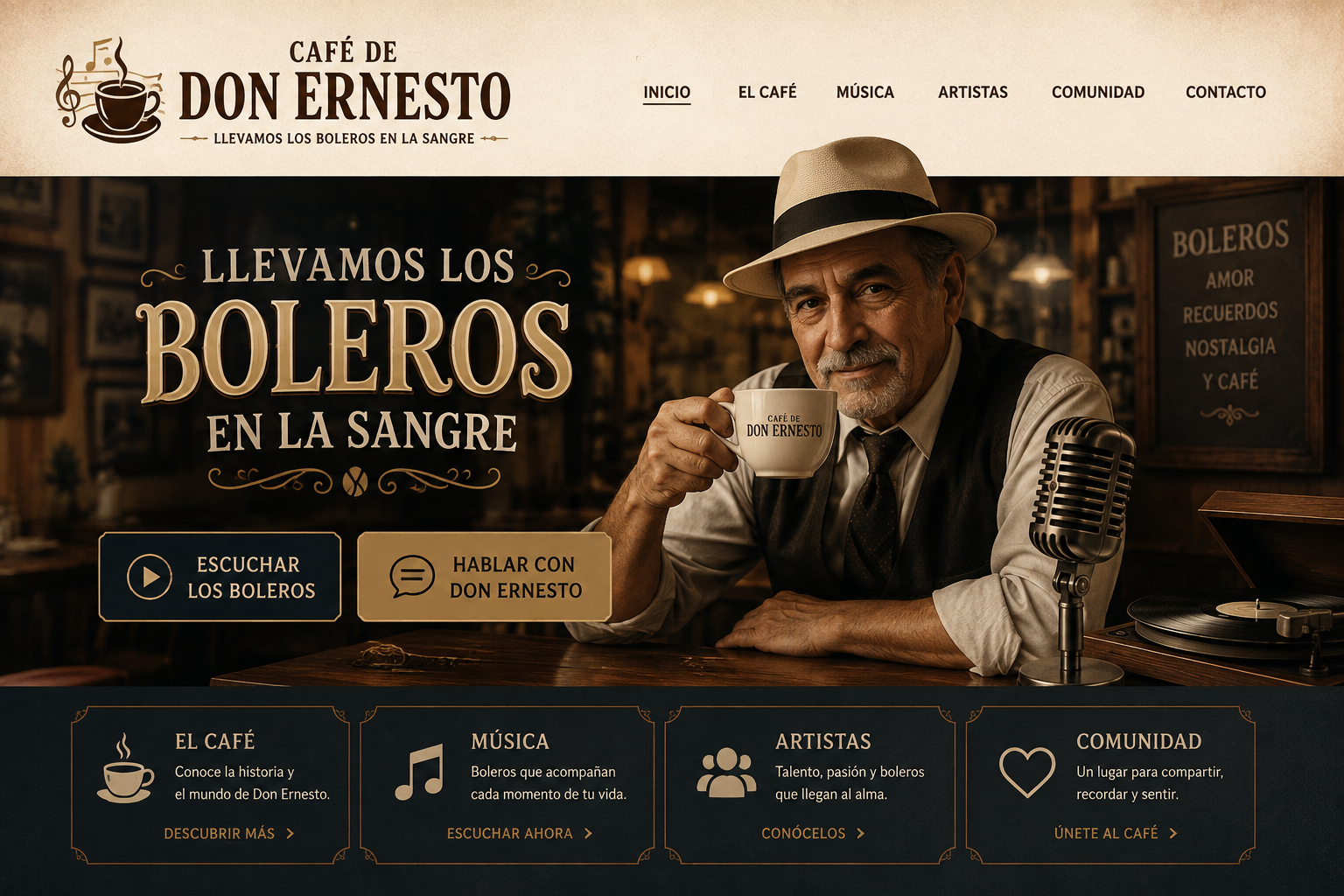 Don Ernesto en el Café